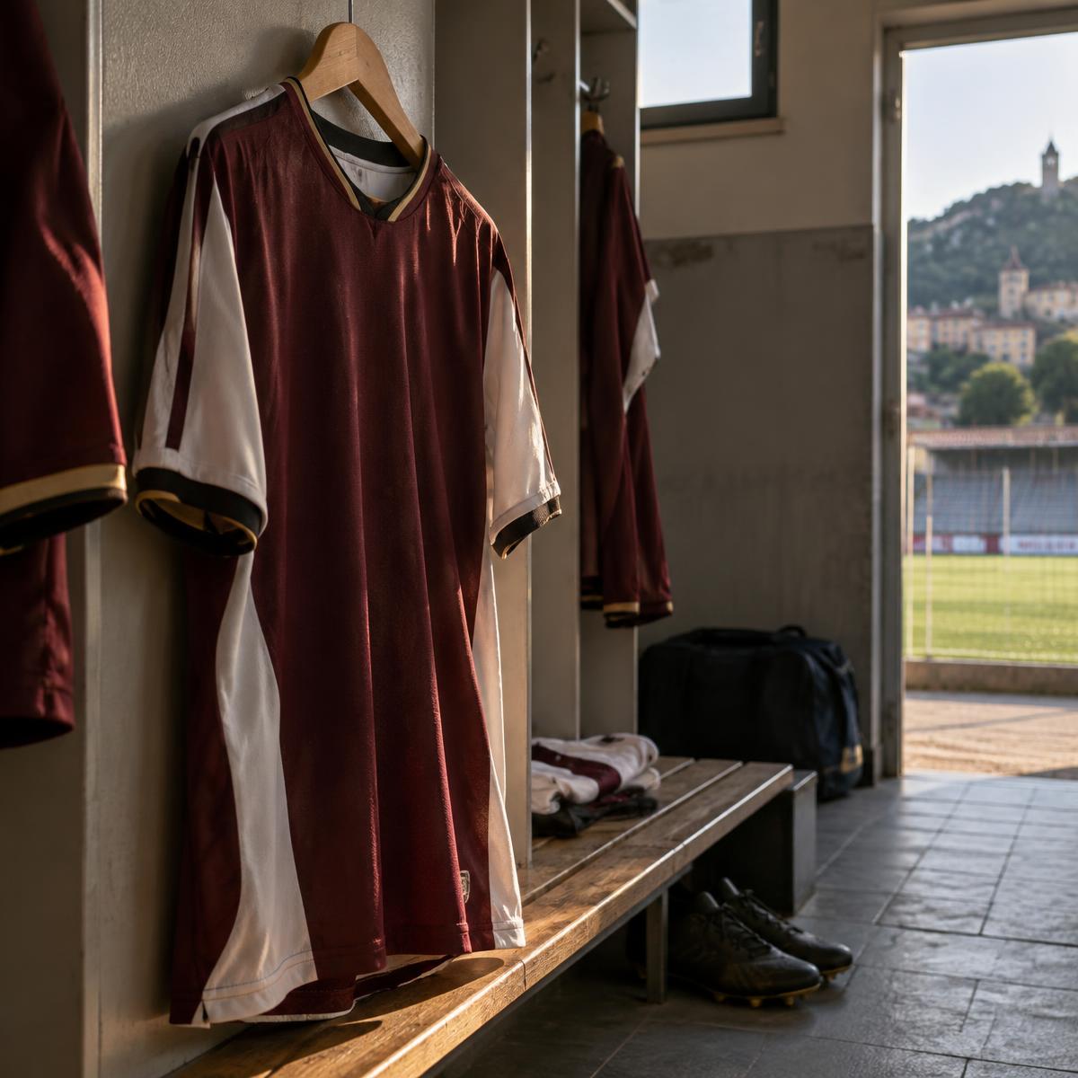 Maglia granata nello spogliatoio